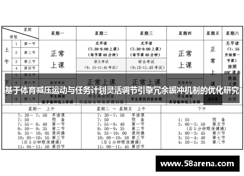 基于体育减压运动与任务计划灵活调节引擎冗余缓冲机制的优化研究